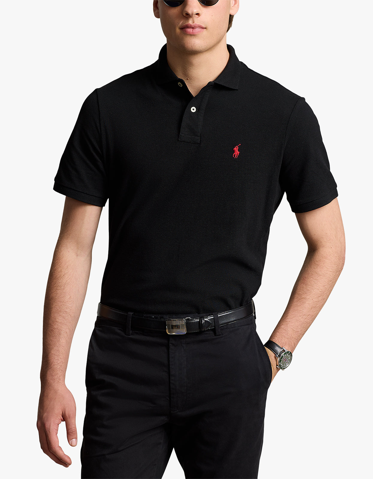Classic Fit Mesh S/S Polo Shirt - Polo Black/C3870