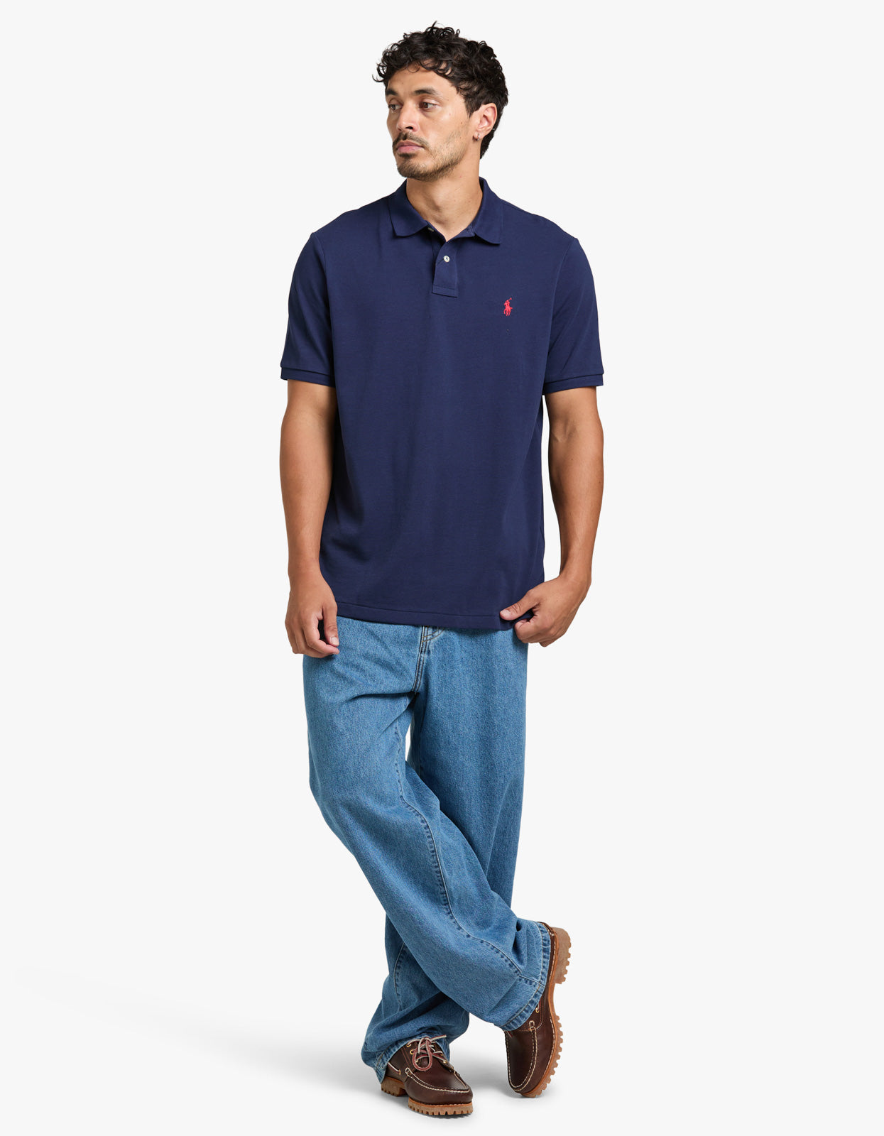 Classic Fit Mesh S/S Polo Shirt - Newport Navy