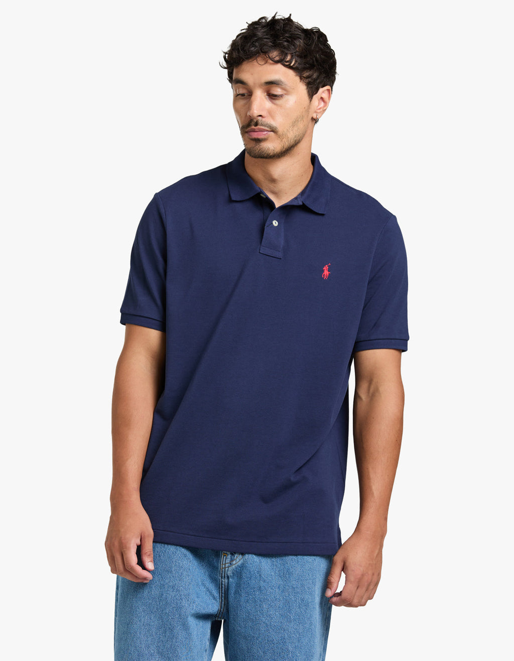 Classic Fit Mesh S/S Polo Shirt - Newport Navy