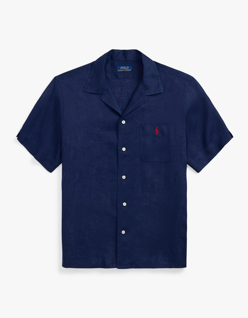 Classic Fit Linen Camp Shirt - Newport Navy