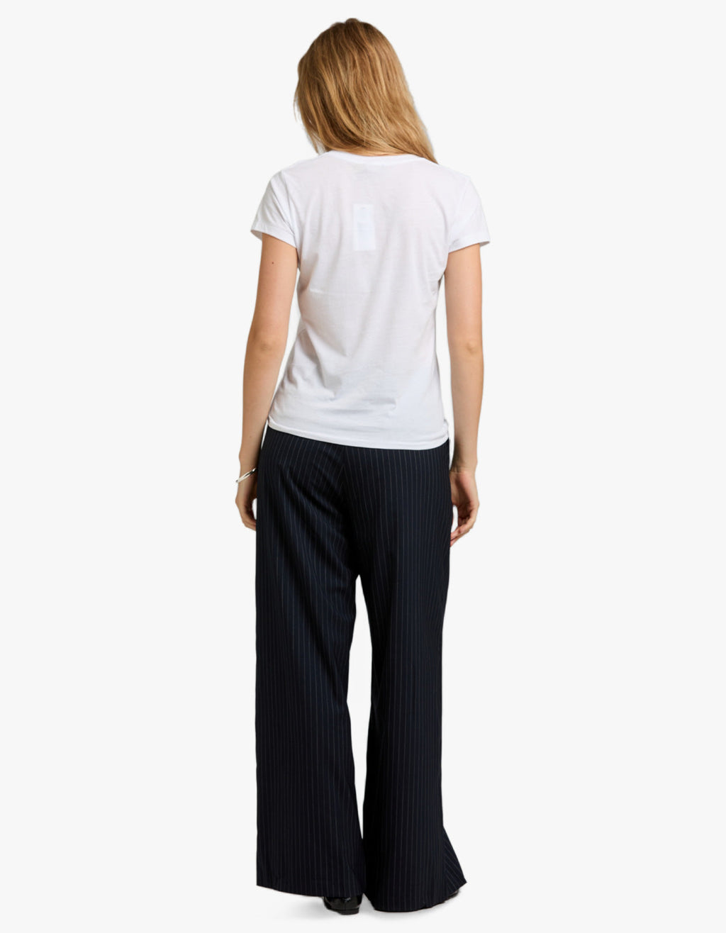 V Neck Short Sleeve T-Shirt - White