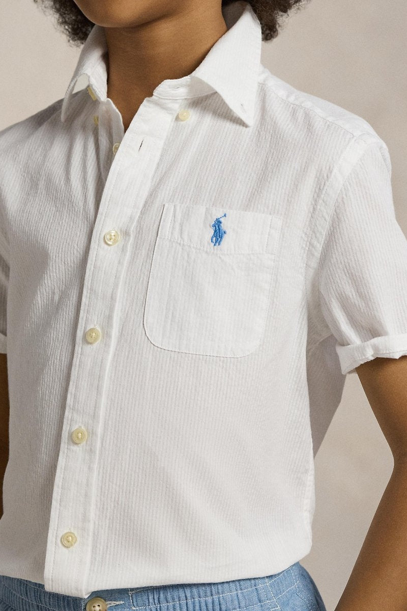 Polo Ralph Lauren Boys Short Sleeve Seersucker Shirt