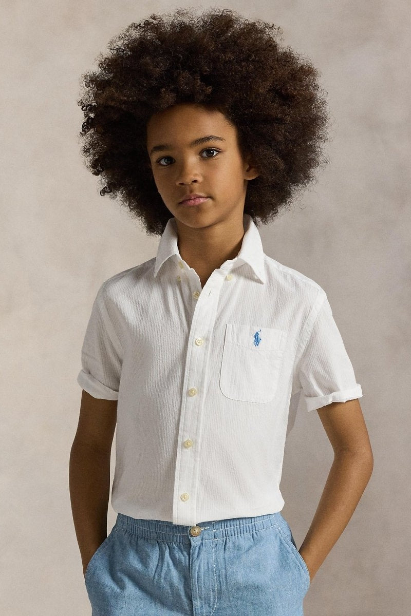 Polo Ralph Lauren Boys Short Sleeve Seersucker Shirt