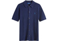 Polo Ralph Lauren Button Through Knitted Polo Shirt Bright Navy