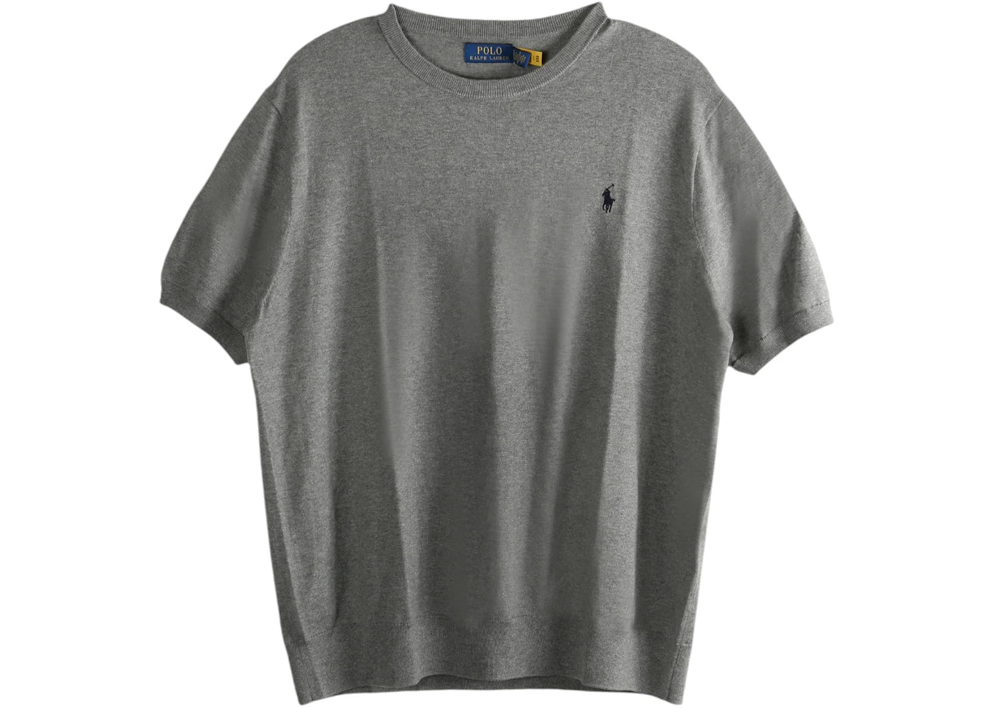 Polo Ralph Lauren Short Sleeve Crewneck Pullover Sweater Fawn Grey Heather