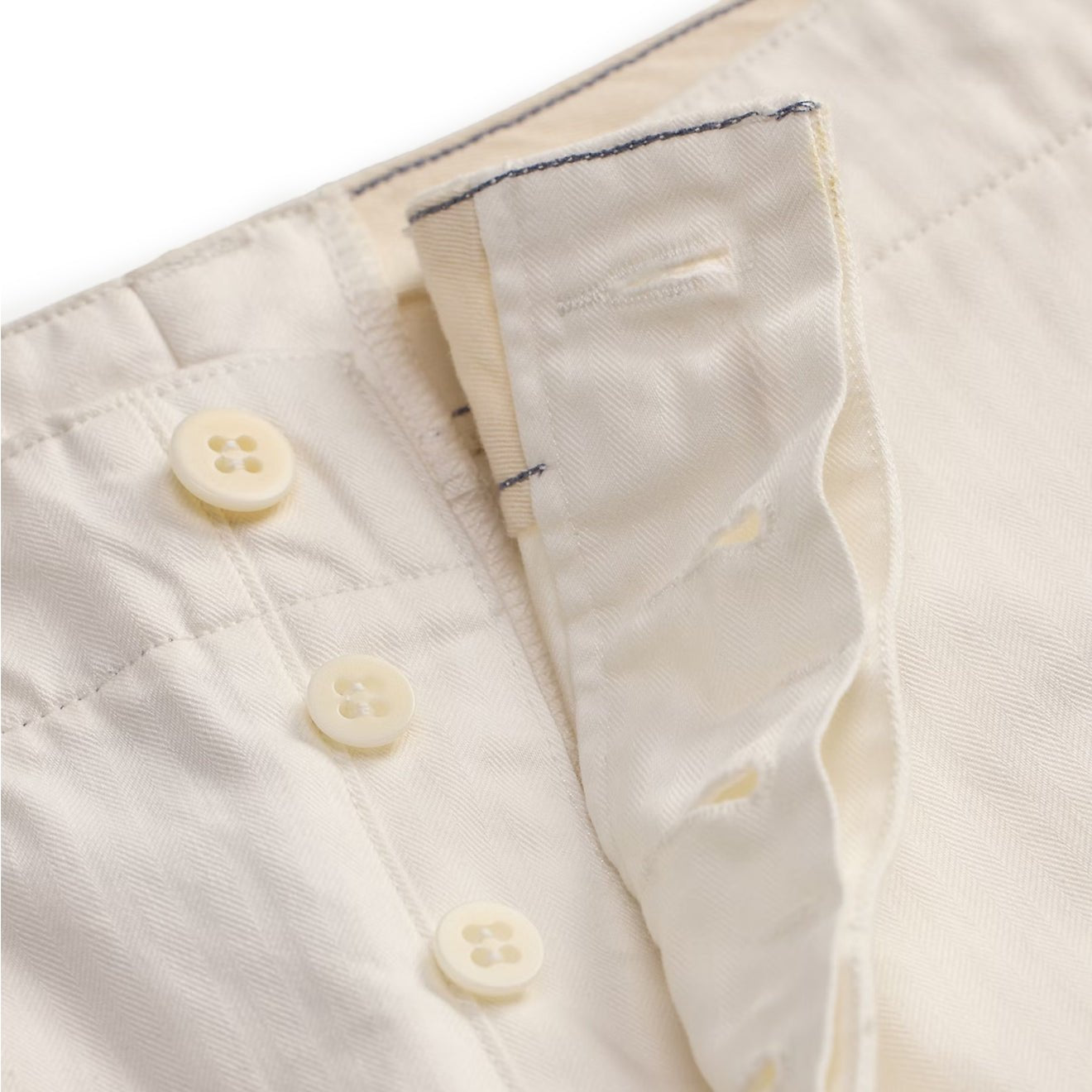 RRL By Ralph Lauren Herringbone Twill Officer's Shorts Antique White