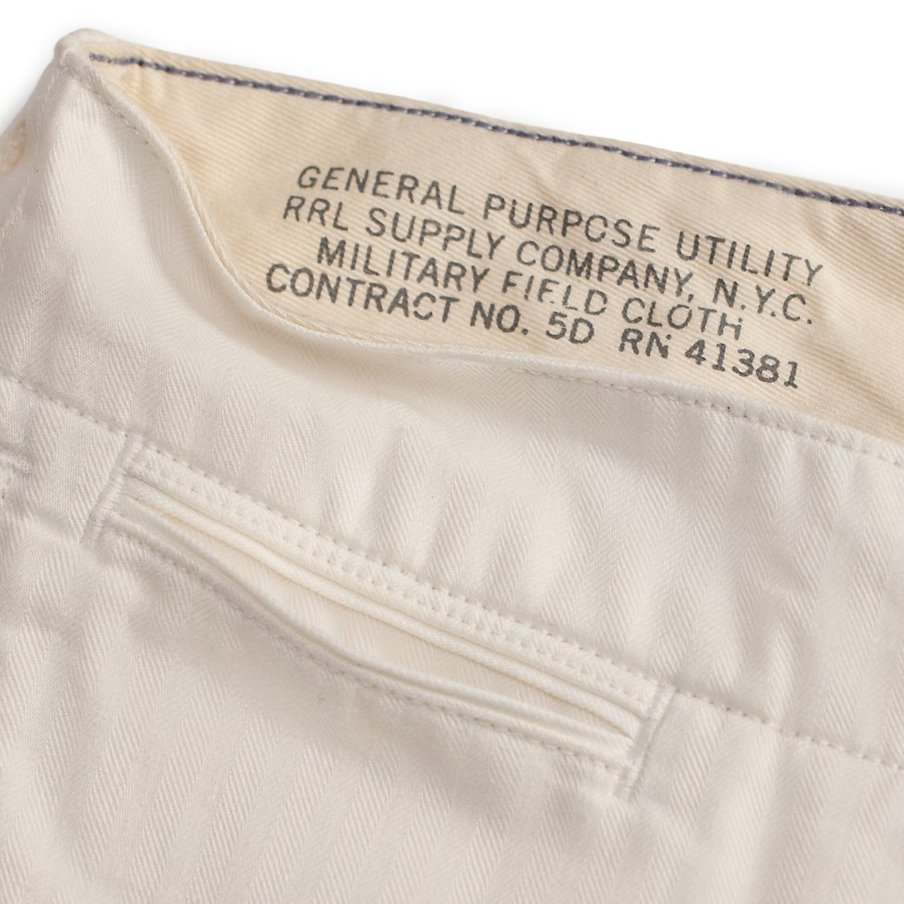 RRL By Ralph Lauren Herringbone Twill Officer's Shorts Antique White