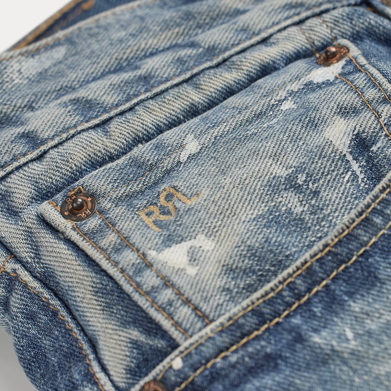 RRL By Ralph Lauren Straight Fit Distressed Jean Fenimore Wash