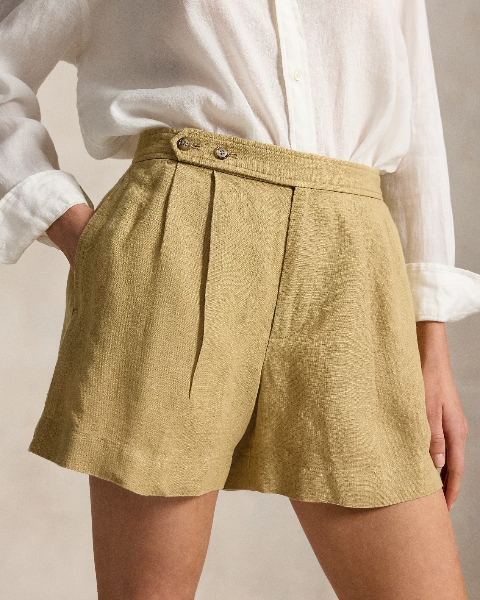 POLO RALPH LAUREN Pleated Délavé Linen Short