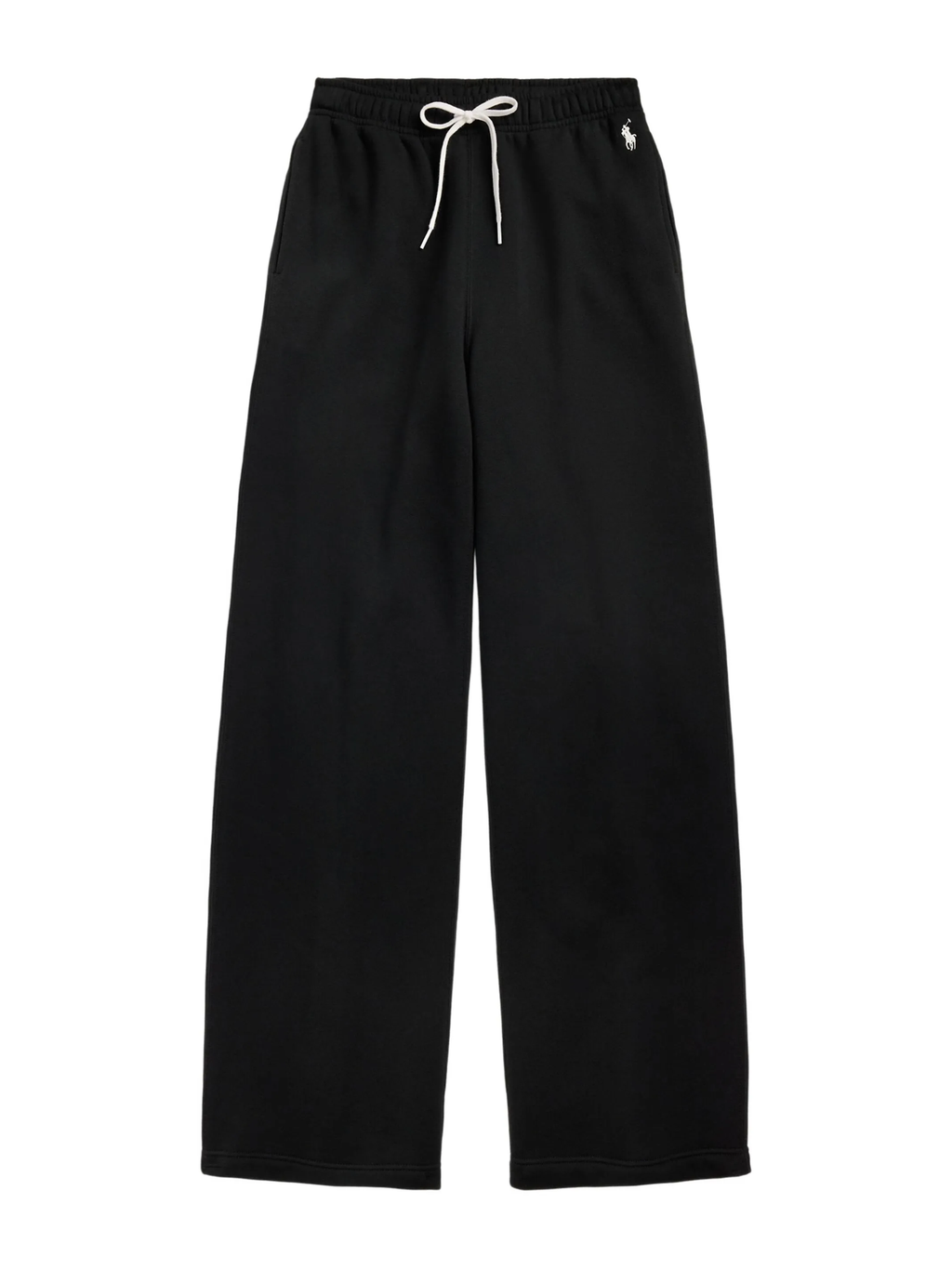 RALPH LAUREN WOMEN Drawstring Wide-Leg Tracksuit Bottoms Polo Black