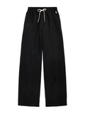 RALPH LAUREN WOMEN Drawstring Wide-Leg Tracksuit Bottoms Polo Black