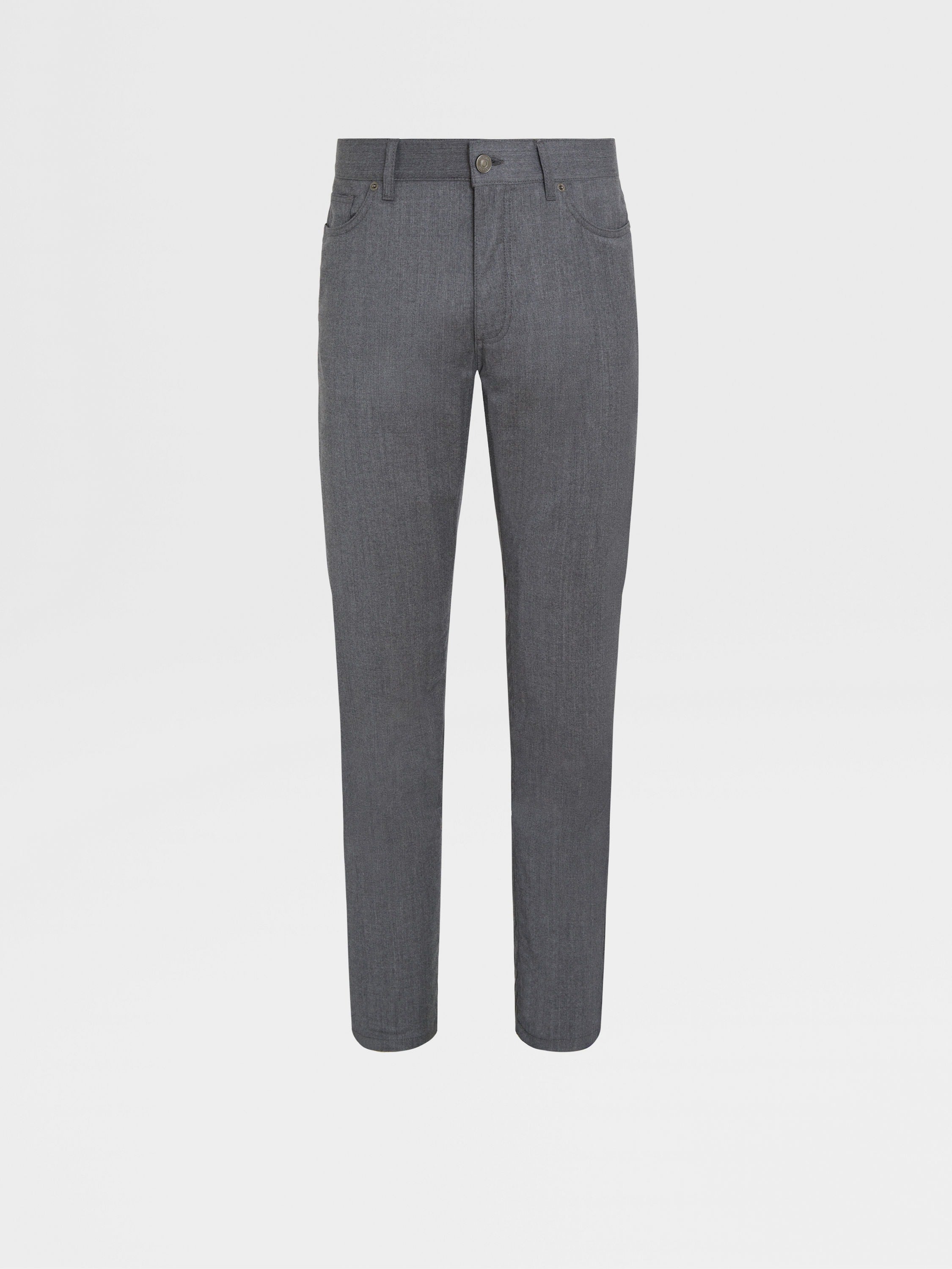 Grey Stone-washed Wool Roccia Pants