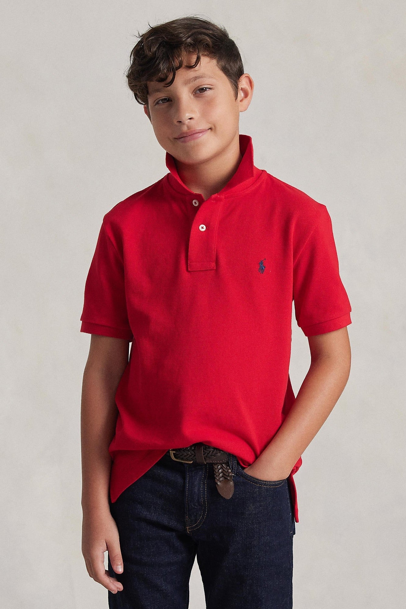 Polo Ralph Lauren Boys Mesh Red Polo Shirt