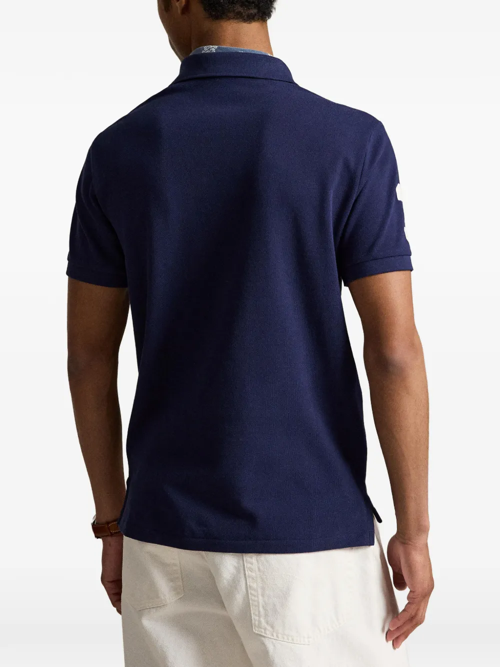 POLO RALPH LAUREN - Men Basic Mesh Prl Yacht Club Patch Sash Stripe Custom Slim Short-Sleeve Polo Shirt