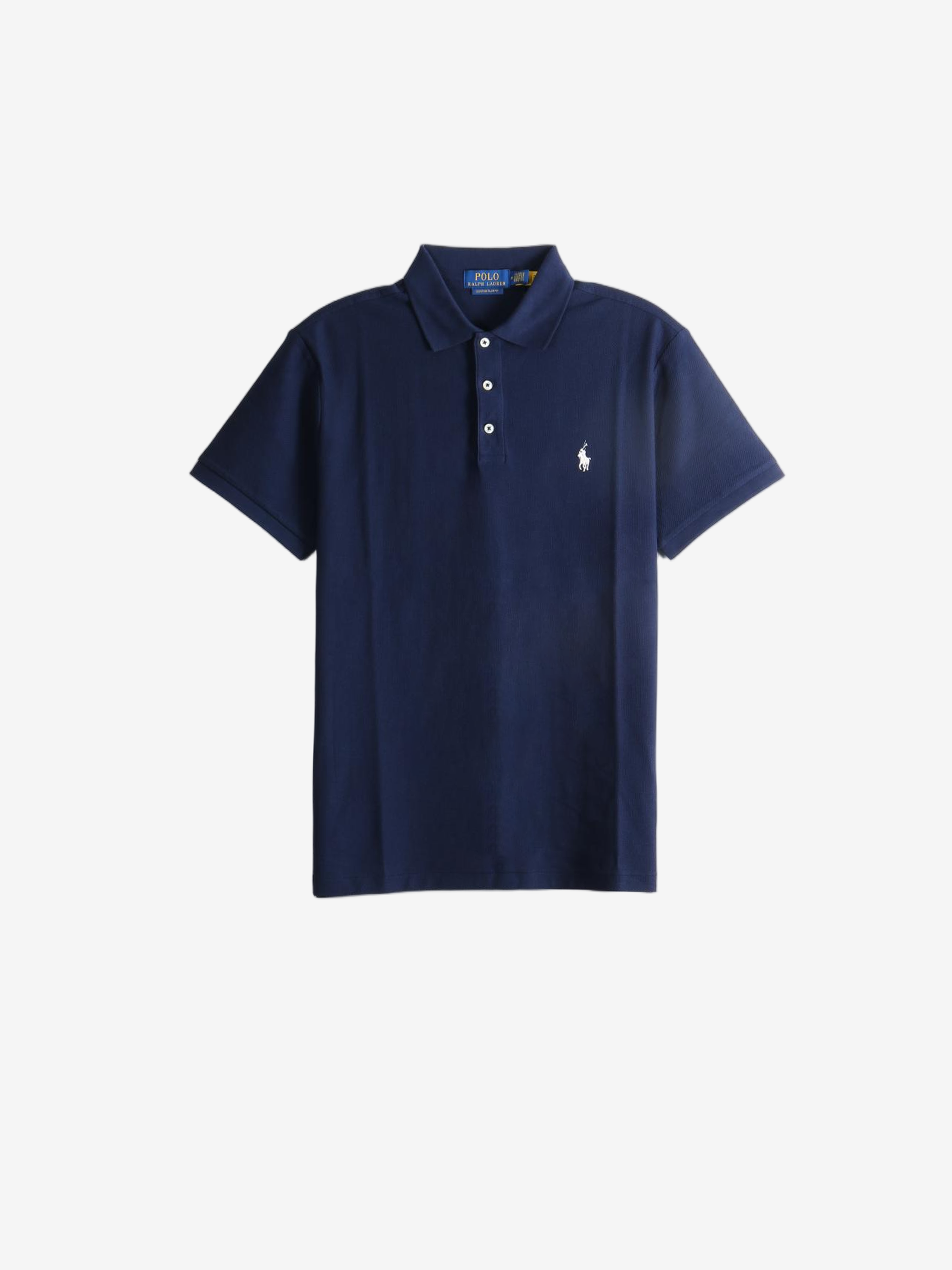 POLO RALPH LAUREN - Men Short-Sleeve Cotton Honeycomb Textured Custom Slim Polo Shirt