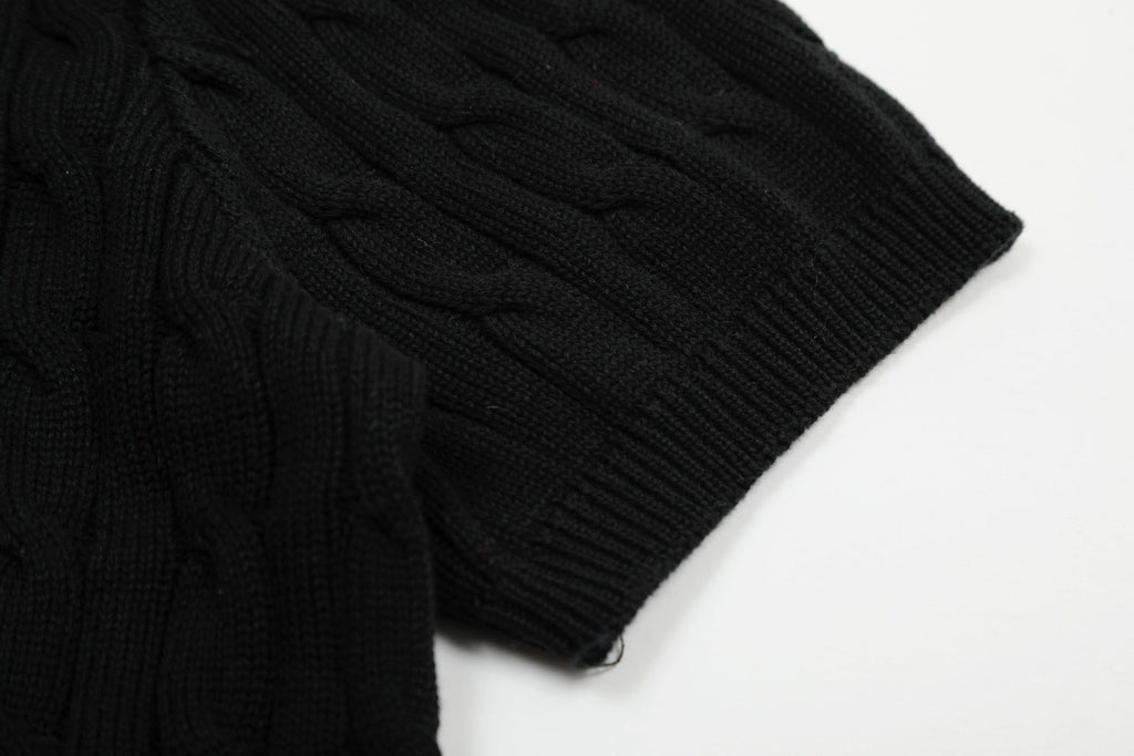 RALPH LAUREN SHORT-SLEEVE POLO KNIT SWEATER STYLE 434
