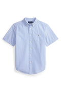 Polo Ralph Lauren Boys Short Sleeve Seersucker Pale Blue Shirt