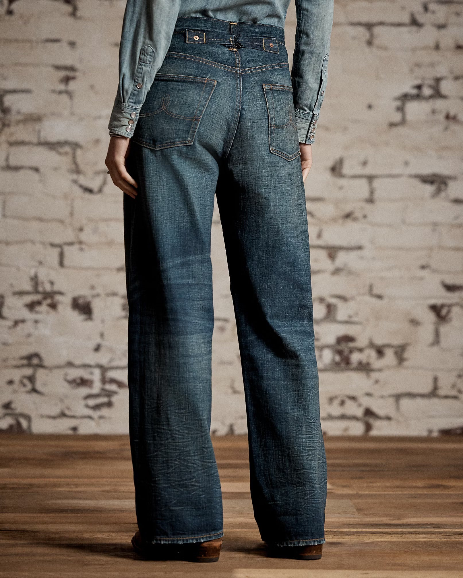 Double RL - Vintage Wide Fit Distressed Kenley Jean - Kenley Wash