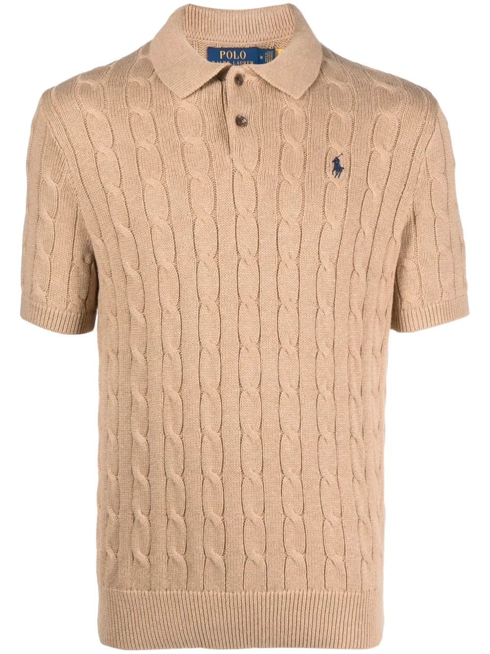 POLO RALPH LAUREN - Men Short Sleeve Cotton Cable Knit Sweater Polo