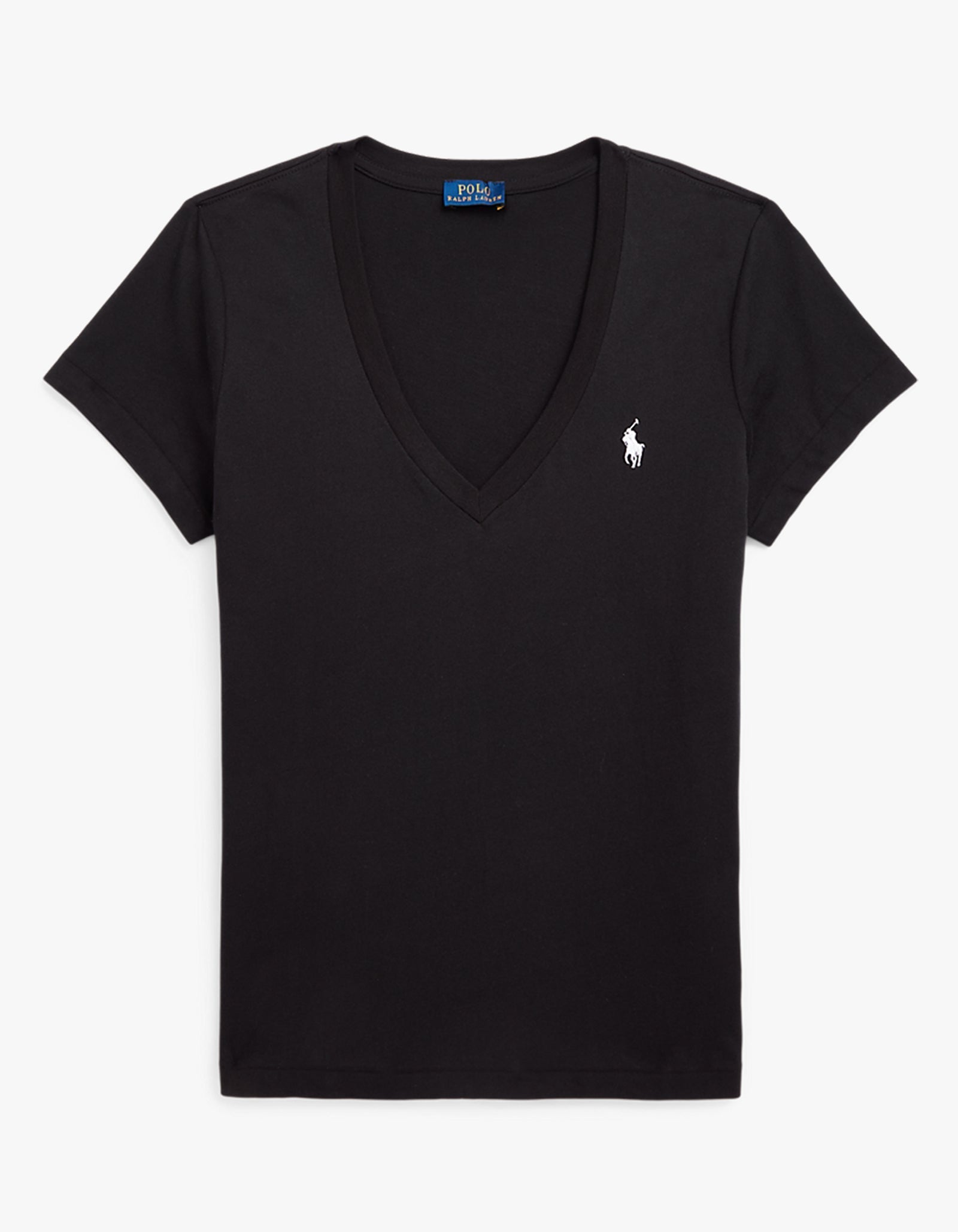 V Neck Short Sleeve T-Shirt - Black
