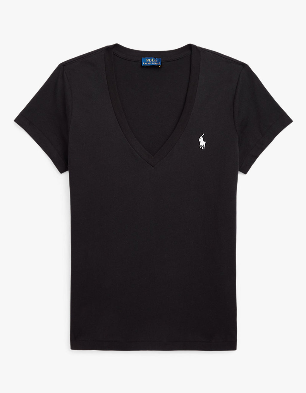 V Neck Short Sleeve T-Shirt - Black