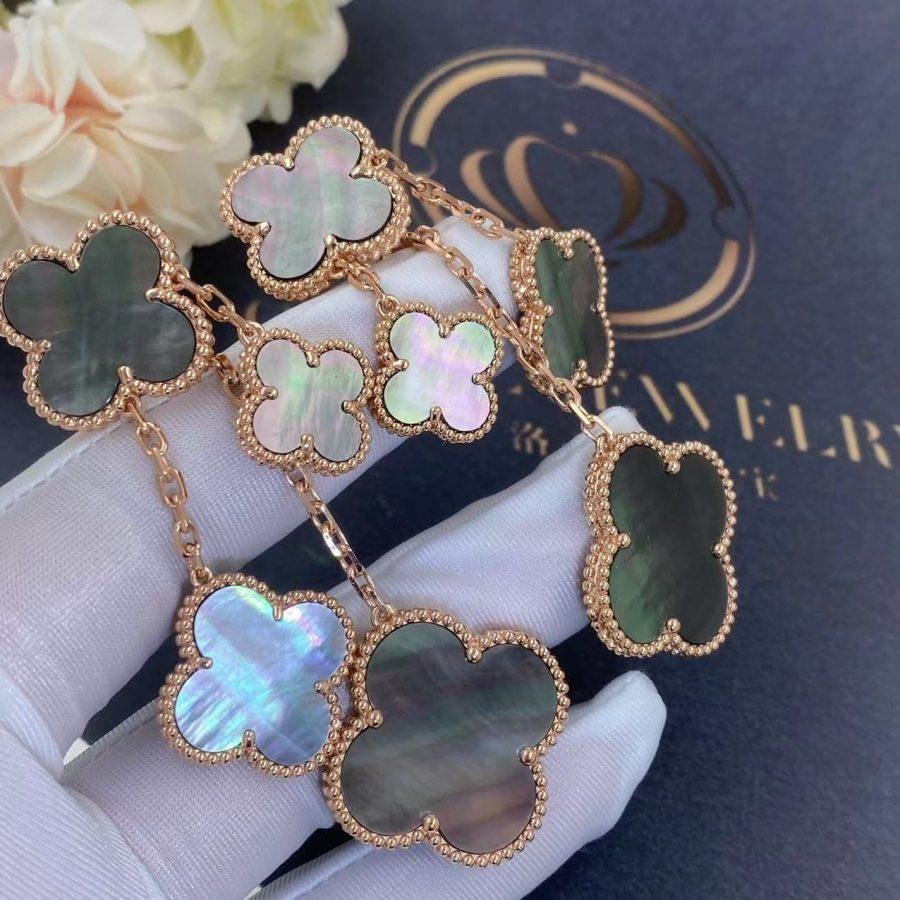 Van Cleef & Arpels CLOVER DARK MOP 4 MOTIFS PINK GOLD