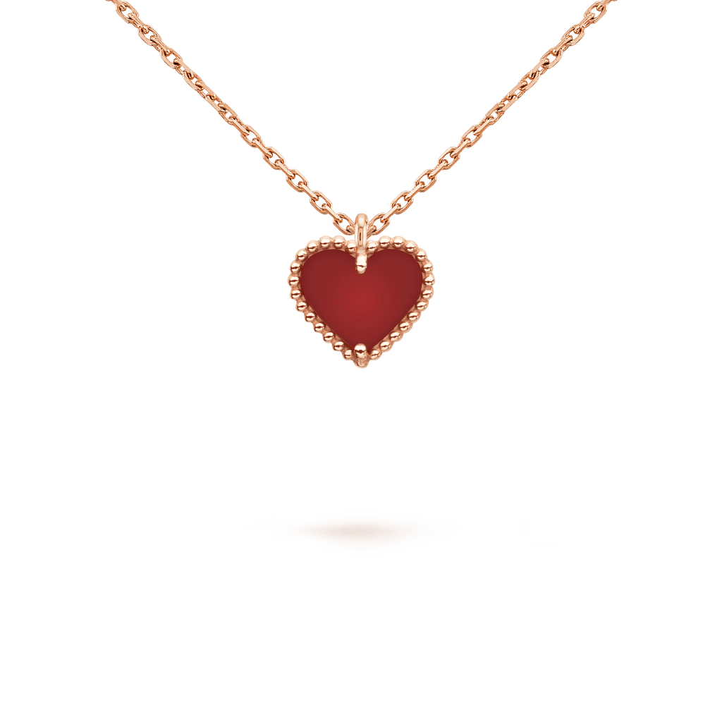 Van Cleef & Arpels SWEET CLOVER CARNELIAN HEART NECKLACE